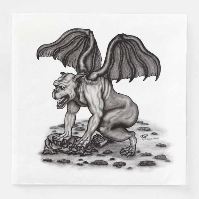 Golem Gargoyle Paper Dinner Napkins (Front)