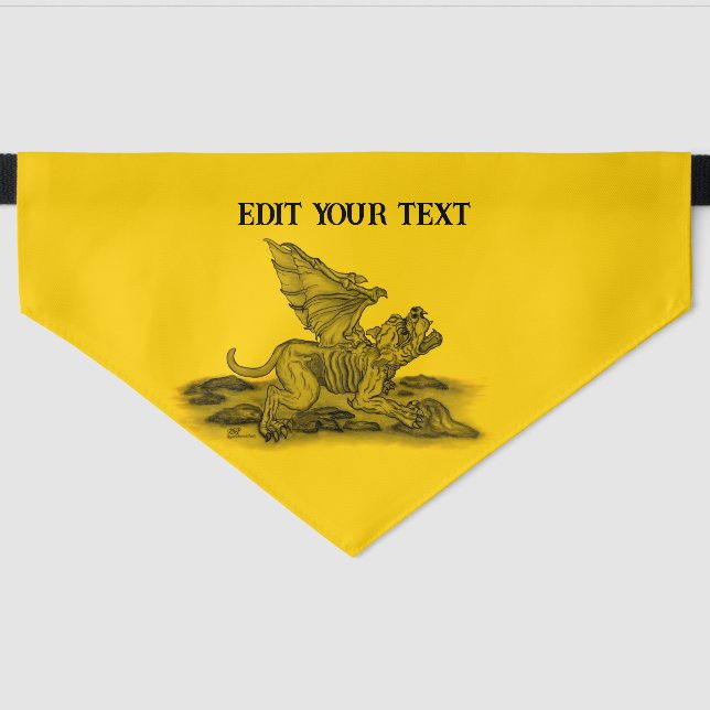 Golem Gargoyle Pet Bandana Collar (Front)
