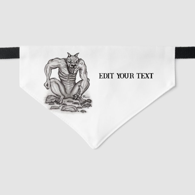 Golem Gargoyle Pet Bandana Collar (Front)