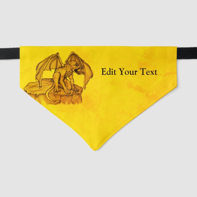 Golem Gargoyle Pet Bandana Collar (Front)