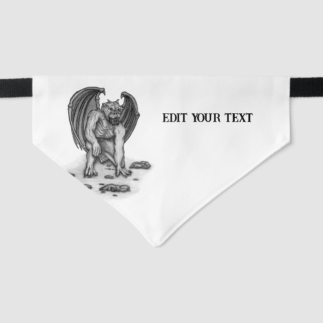 Golem Gargoyle Pet Bandana Collar (Front)