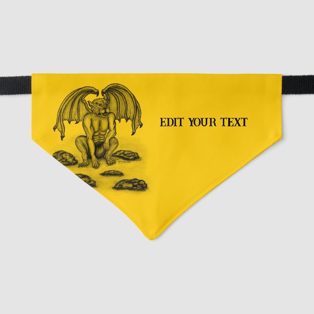 Golem Gargoyle Pet Bandana Collar (Front)