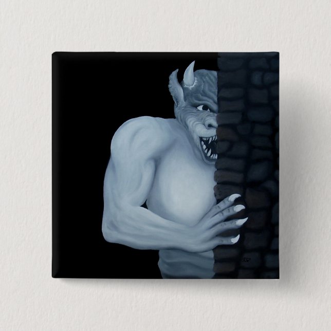 Golem - Gargoyle Pinback Button (Front)