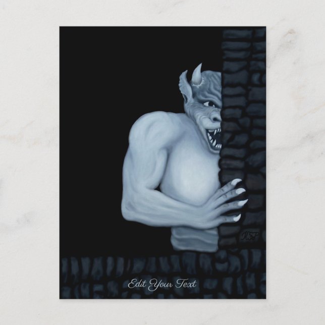 Golem Gargoyle Postcard (Front)