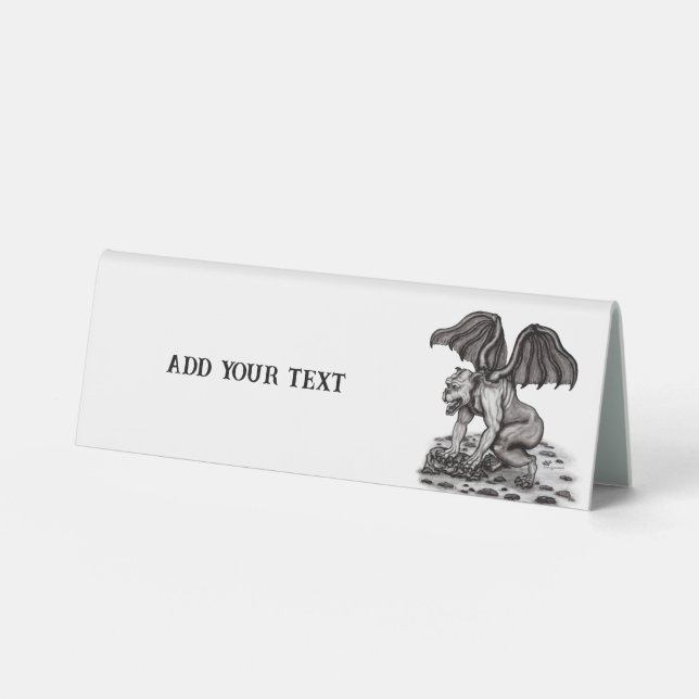 Golem Gargoyle Table Tent (Front)