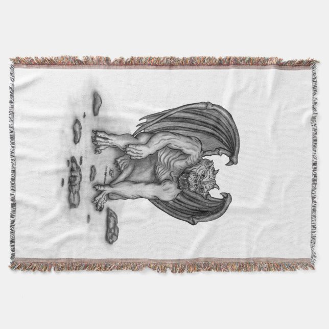 Golem Gargoyle Throw Blanket (Front)