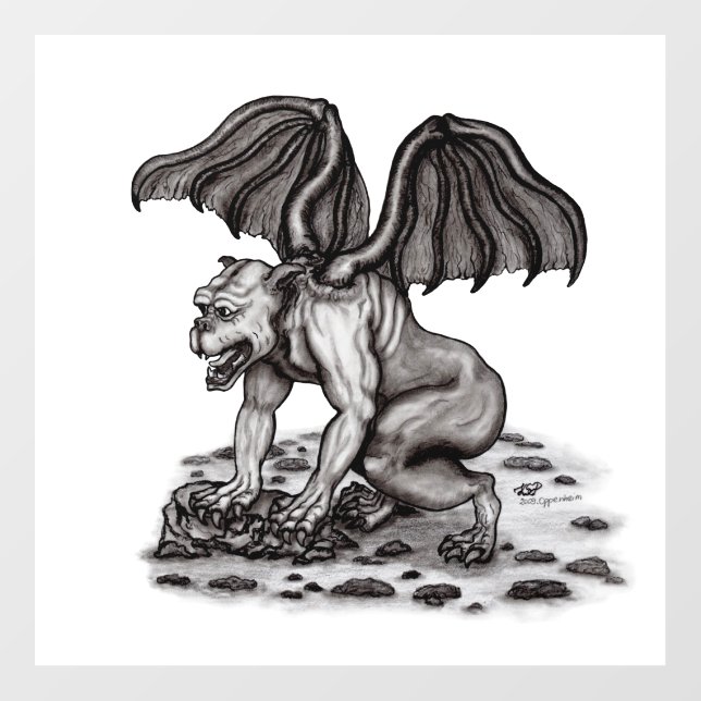 Golem Gargoyle Wall Decal (Front)