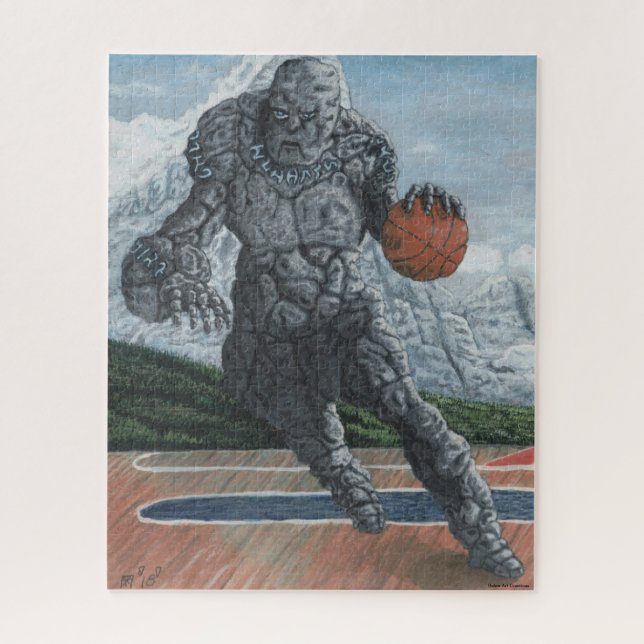 Golem Playing Basketball Large Art Puzzle (Vertical)