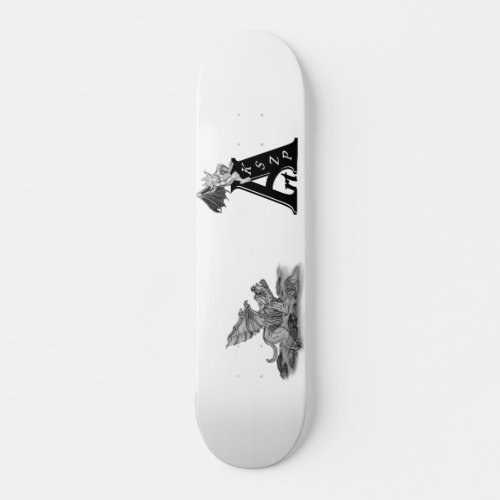 Golems _ Gargoyle black and white Design Skateboard Deck