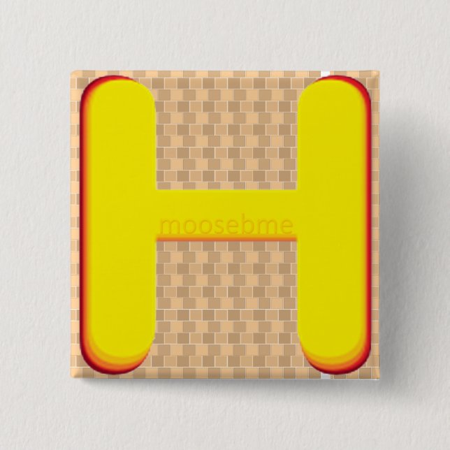 Golen Capitol "H" on Tan Thatch Button (Front)