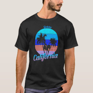 Goleta California Retro Palm Trees Beach Summer   T-Shirt