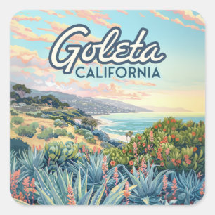 Goleta California Santa Barbara Isla Vista Vintage Square Sticker