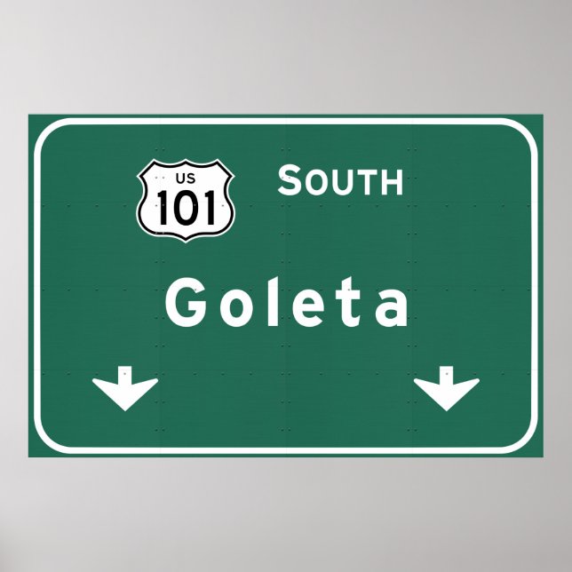Goleta California US-101 South Interstate - Poster (Front)