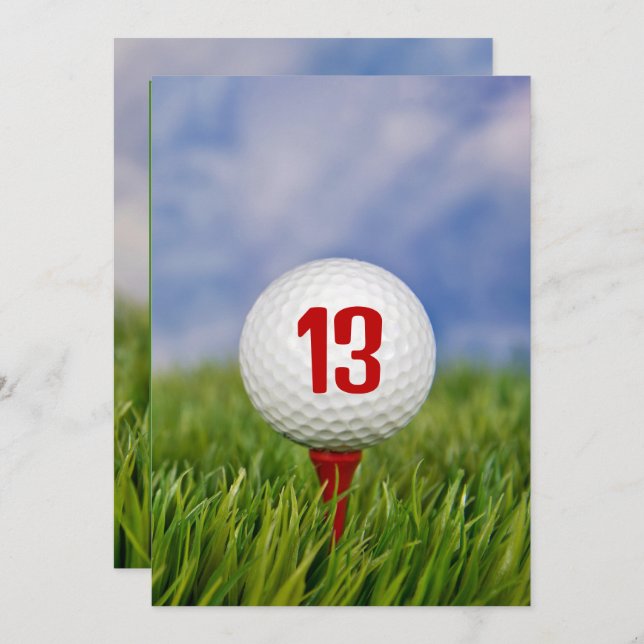 Golf 13th Birthday Party Invitation (Front/Back)