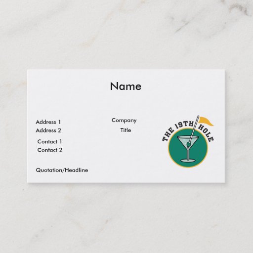 Customizable golf 19th hole drink time humor business card templates