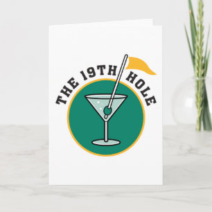 golf 19th hole drink time humor card