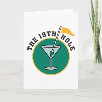 Golf 19th Hole Drink Time Humor Card by sports_shop at Zazzle