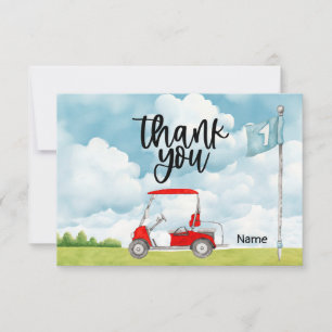 Golf 1st birthday golf party thank you card