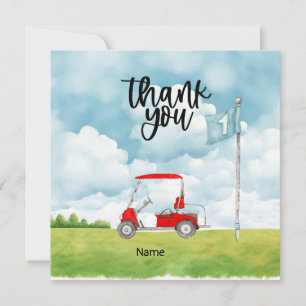 Golf 1st birthday golf party thank you card