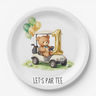 Golf 1st Birthday Let's Par Tee Paper Plates
