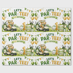 Golf 1st Birthday Let's Par-Tee Wrapping Paper