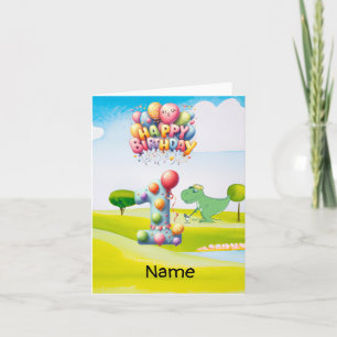 Golf 1st birthday one year old golfer with number card