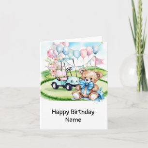 Golf 1st birthday one year old golfer with number card