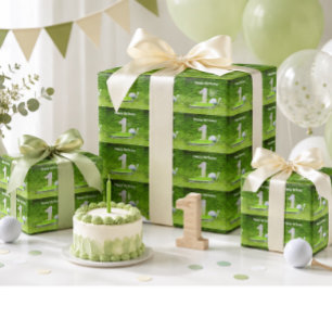 Golf 1st birthday one year old golfer with number wrapping paper