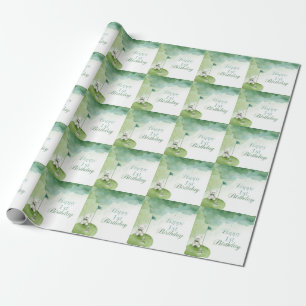 Golf 1st birthday one year old golfer wrapping paper