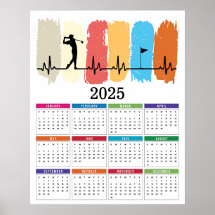 Golf 2025 Calendar Poster