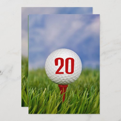 Golf 20th Birthday Party   Invitation