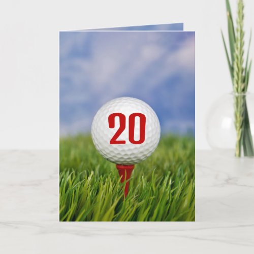 Golf 20th Birthday Party  Invitation