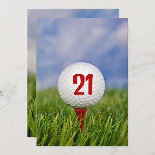 Golf 21st Birthday Party  Invitation