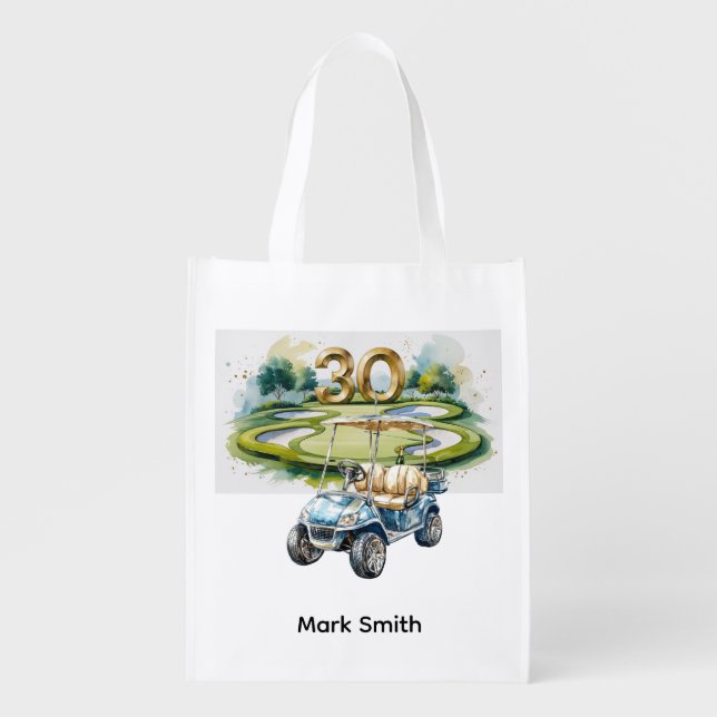 Golf 30th Birthday Anniversary to golfer Grocery Bag (Front)