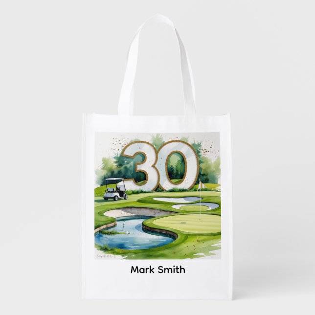 Golf 30th Birthday Anniversary to golfer Grocery Bag (Front)