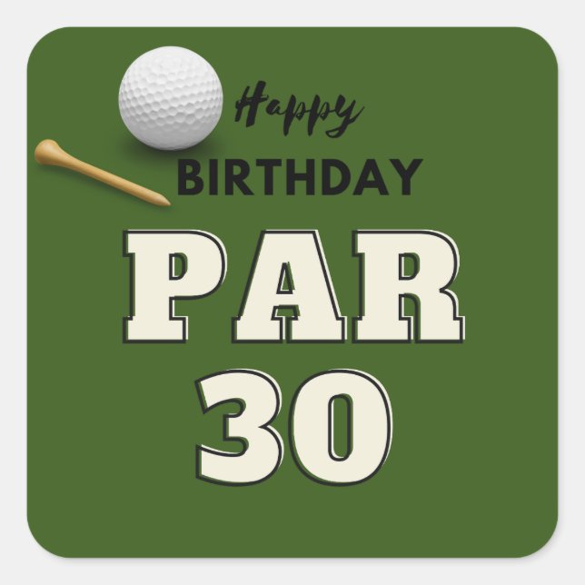 Golf 30th Birthday for golfer Square Sticker (Front)