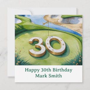 Golf 30th Birthday on golf course Card