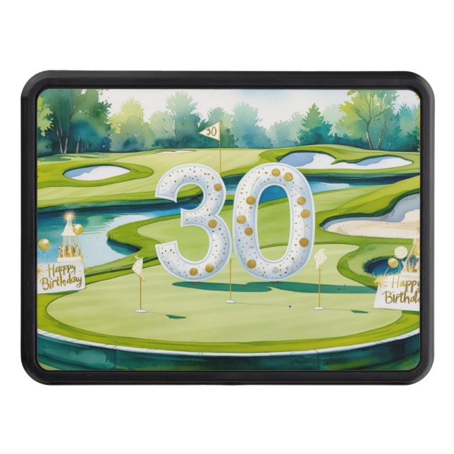 Golf 30th Birthday on golf course Hitch Cover (Front)