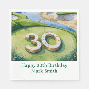 Golf 30th Birthday on golf course Napkins