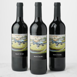 Golf 30th Birthday on golf course Wine Label