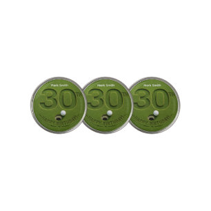 Golf 30th Birthday on putting green Ball Marker