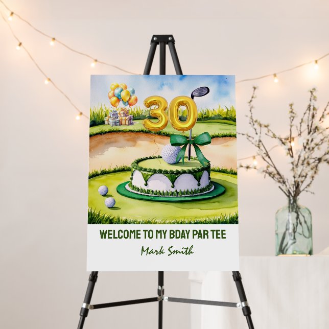 Golf 30th Birthday Par tee party with number  Foam Board (In Situ (Stand))