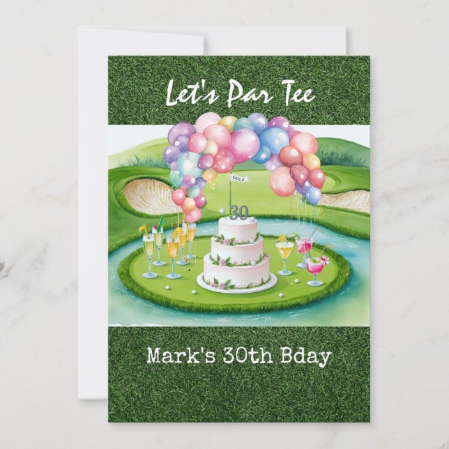 Golf 30th Birthday Par tee thirty party   Invitation (Front)