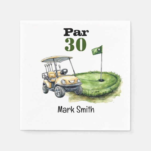 Golf 30th Birthday Par tee thirty party   Napkins (Front)
