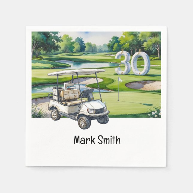 Golf 30th Birthday Par tee thirty party   Napkins (Front)