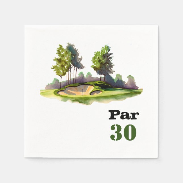 Golf 30th Birthday Par tee thirty party   Napkins (Front)