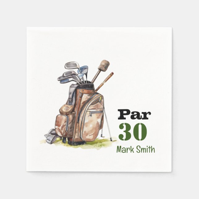 Golf 30th Birthday Par tee thirty party   Napkins (Front)
