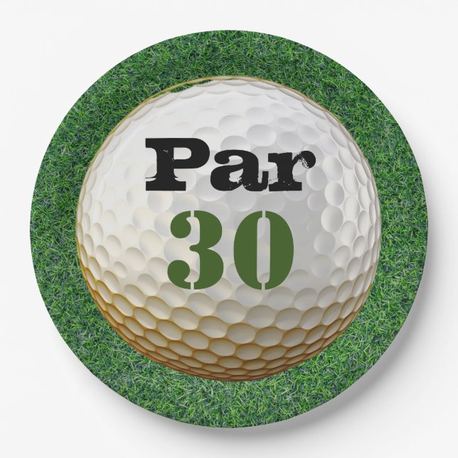 Golf 30th Birthday Par tee thirty party   Paper Plates (Front)
