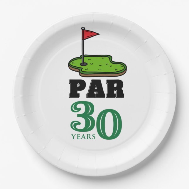 Golf 30th Birthday Par tee thirty party   Paper Plates (Front)