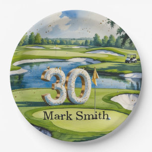 Golf 30th Birthday Par tee thirty party Paper Plates